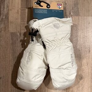 Hestra Off White CZone Mittens with Leather